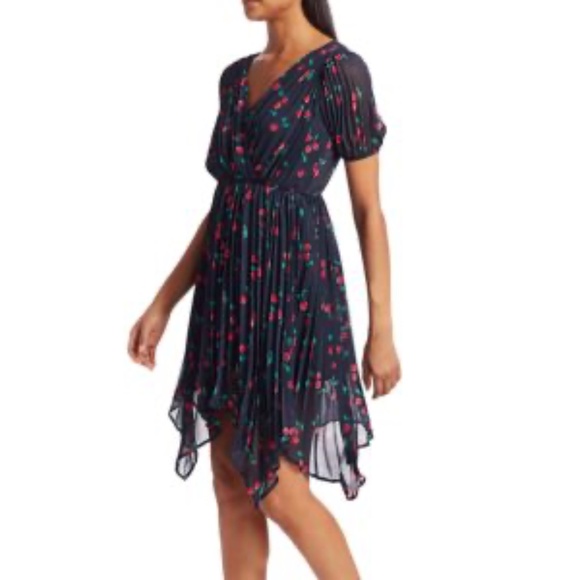 The Kooples - Naive Cherry Print Asymmetric Dress - Picture 3 of 7